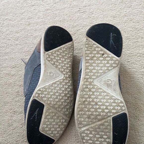 UGG Hepner Grey Suede Leather Woven Trainer Lace Up Shoe Sneaker Mens 8.5 - Picture 10 of 15